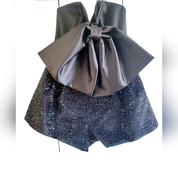 Zara Pants - Zara Black Bow Sequin Romper